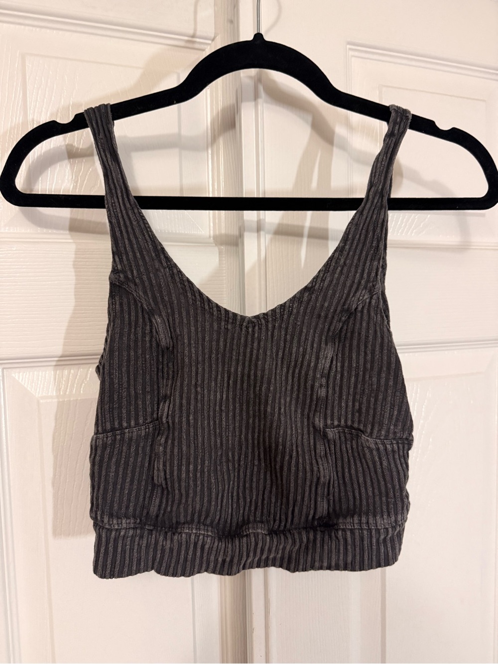 BDG Urban Outfitters Charcoal Ribbed Cropped Tank Top